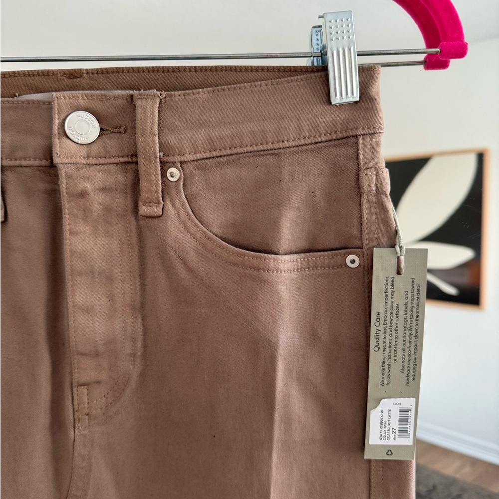 Hudson reconstruction Jean shirt in coated hot chocolate - Picture 6 of 7